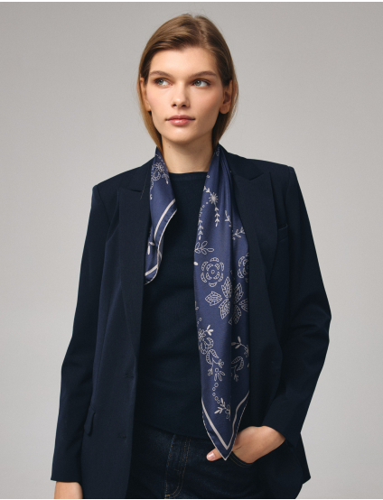 Картинка Шовкова хустина «Мереживо» Navy